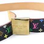 Louis Vuitton Monogram Multicolor Ceinture Carre Belt Black Leather — view 5