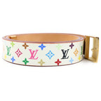 Louis Vuitton Monogram Multicolor Ceinture Carre Belt White Leather — view 3