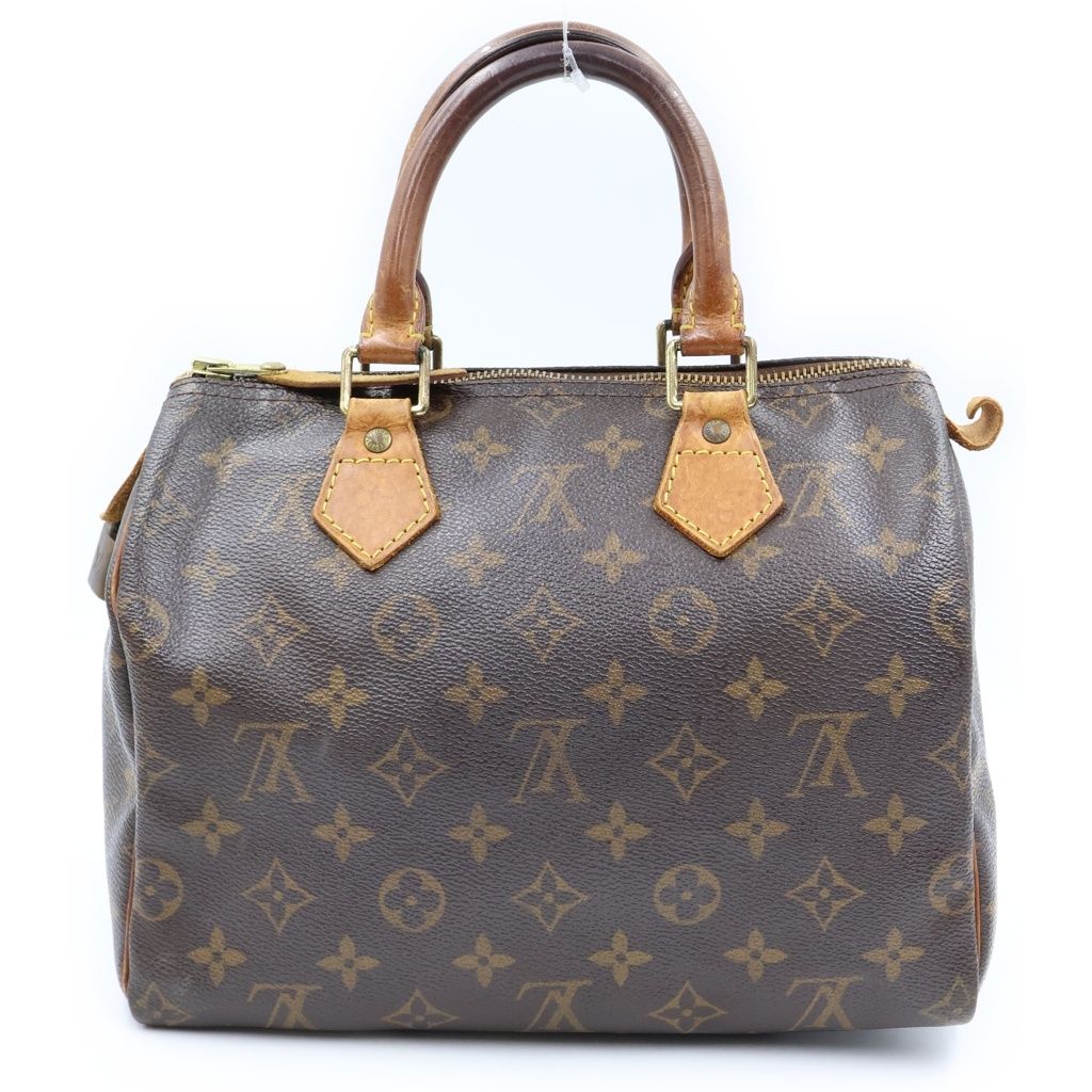 Louis Vuitton Monogram Speedy 25 Mini Boston Bag Brown Leather — view 2