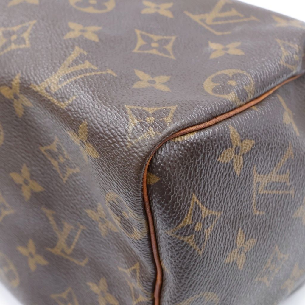 Louis Vuitton Monogram Speedy 25 Mini Boston Bag Brown Leather — view 5
