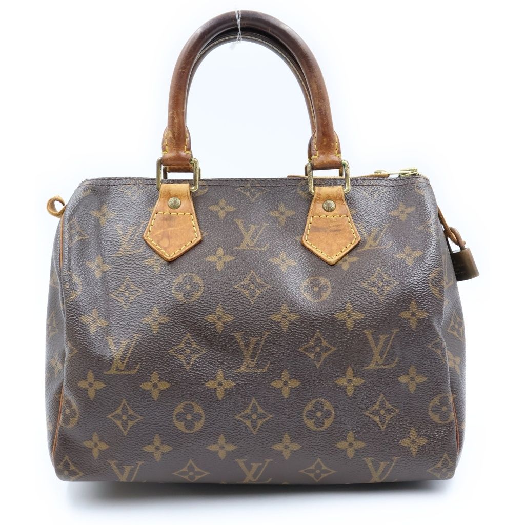 Louis Vuitton Monogram Speedy 25 Mini Boston Bag Brown Leather