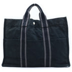 Hermes Fourre Tout MM Tote Bag Black Canvas — view 2
