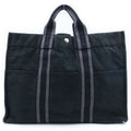 Hermes Fourre Tout MM Tote Bag Black Canvas