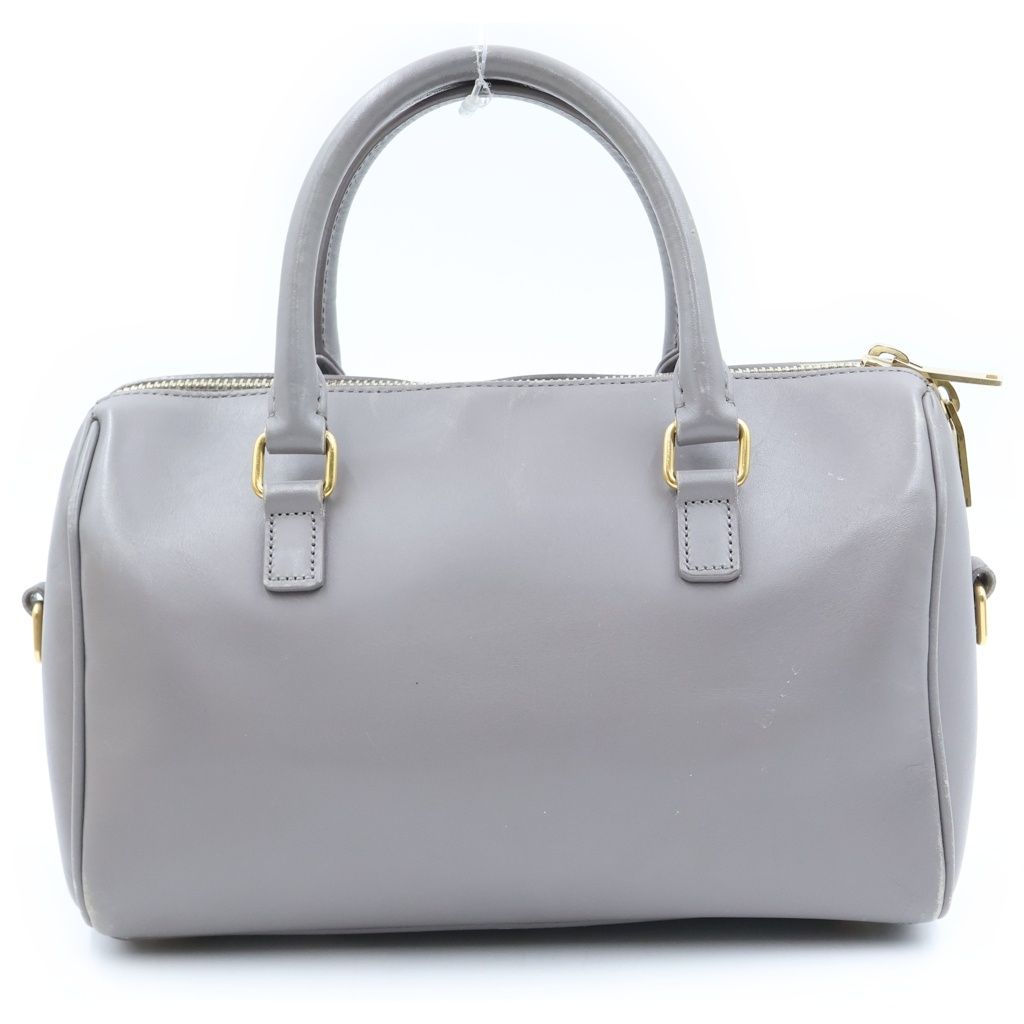 Saint Laurent Paris Duffle 2-Way Shoulder Bag Gray Leather Gold — view 2