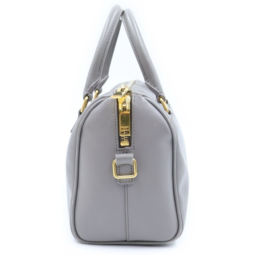 Saint Laurent Paris Duffle 2-Way Shoulder Bag Gray Leather Gold — view 3