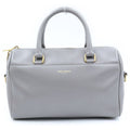 Saint Laurent Paris Duffle 2-Way Shoulder Bag Gray Leather Gold
