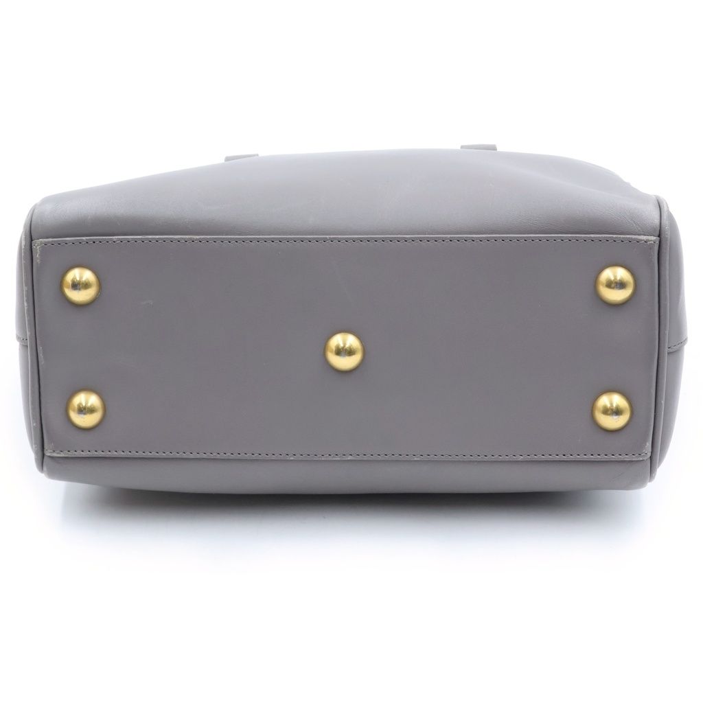 Saint Laurent Paris Duffle 2-Way Shoulder Bag Gray Leather Gold — view 4