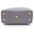 Saint Laurent Paris Duffle 2-Way Shoulder Bag Gray Leather Gold — view 4