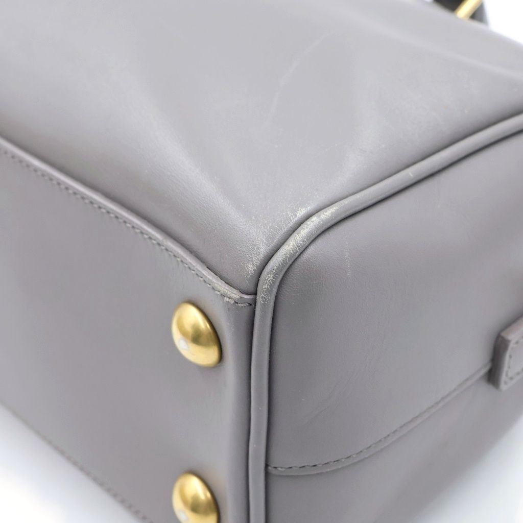 Saint Laurent Paris Duffle 2-Way Shoulder Bag Gray Leather Gold — view 5