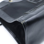 Fendi Logo Mesh Tote Bag Black Leather Gold — view 6