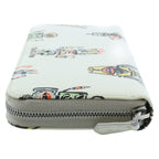 Prada Robot Print Saffiano Round Zip Wallet White Multicolor — view 3