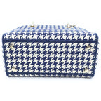 Dior Lady D-lite Light Medium 2-Way Shoulder Bag Navy White Canvas — view 4
