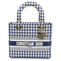 Dior Lady D-lite Light Medium 2-Way Shoulder Bag Navy White Canvas