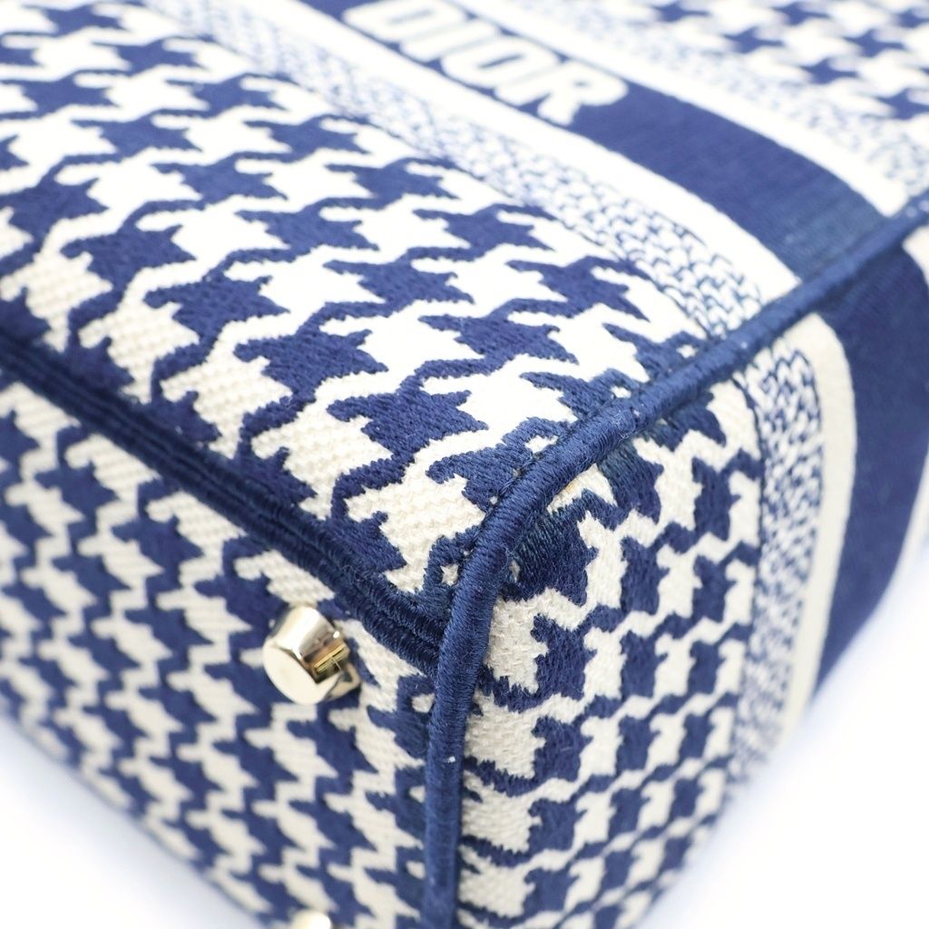 Dior Lady D-lite Light Medium 2-Way Shoulder Bag Navy White Canvas — view 5