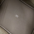Hermes Picotin Lock MM Gris Asphalt Taurillon Maurice Leather Handbag Silver Beige — view 7