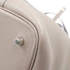 Hermes Picotin Lock MM Gris Asphalt Taurillon Maurice Leather Handbag Silver Beige — view 5