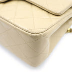 Chanel Quilted 25 Double Flap Chain Shoulder Bag Beige Lambskin Gold — view 5