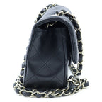 Chanel Mini Quilted 20 Chain Shoulder Bag Single Flap Black Lambskin Gold Plate — view 3
