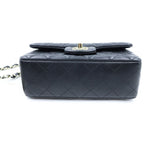 Chanel Mini Quilted 20 Chain Shoulder Bag Single Flap Black Lambskin Gold Plate — view 4