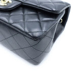 Chanel Mini Quilted 20 Chain Shoulder Bag Single Flap Black Lambskin Gold Plate — view 5
