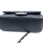 Chanel Mini Quilted 20 Chain Shoulder Bag Black Lambskin Gold Plate — view 4