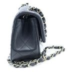 Chanel Mini Quilted 20 Chain Shoulder Bag Black Lambskin Gold Plate — view 3