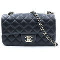 Chanel Mini Quilted 20 Chain Shoulder Bag Black Lambskin Gold Plate
