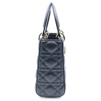 Dior Lady Dior Small 2-Way Shoulder Bag Black Leather Gold — view 3