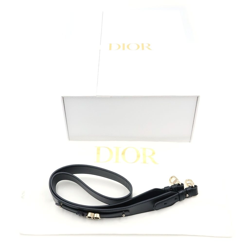 Dior Lady Dior Small 2-Way Shoulder Bag Black Leather Gold — view 8