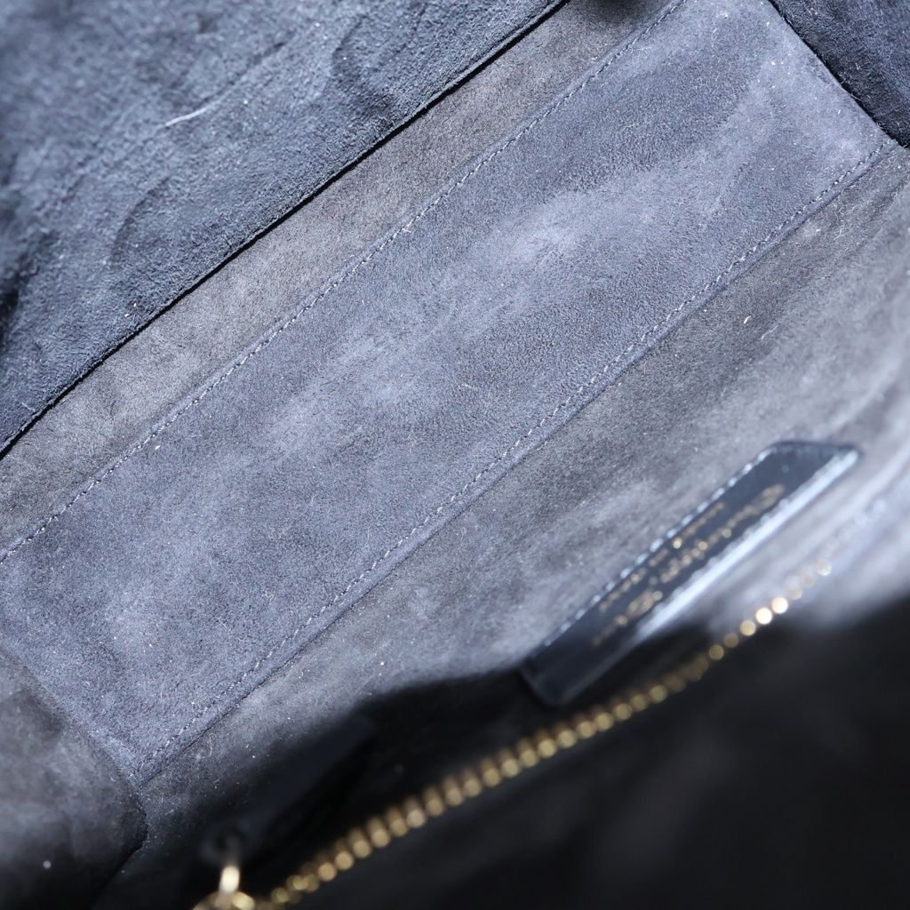 Dior Lady Dior Small 2-Way Shoulder Bag Black Leather Gold — view 7