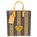 Louis Vuitton NIGO Sac Plat Monogram Stripe Tote Bag Brown Leather Gold