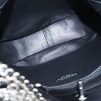 Chanel Quilted CC Logo Hobo Chain Shoulder Bag Black Lambskin Silver — view 8