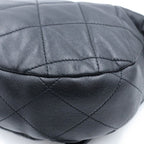 Chanel Quilted CC Logo Hobo Chain Shoulder Bag Black Lambskin Silver — view 5