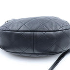 Chanel Quilted CC Logo Hobo Chain Shoulder Bag Black Lambskin Silver — view 4