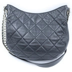 Chanel Quilted CC Logo Hobo Chain Shoulder Bag Black Lambskin Silver — view 2