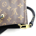 Louis Vuitton Monogram Neo Noe Shoulder Bag Brown Black Leather Gold — view 6