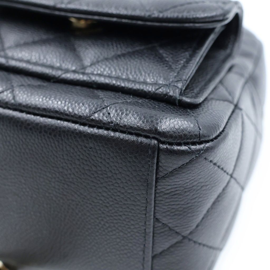 Chanel Mini Backpack Black Caviar Leather Gold — view 5