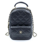 Chanel Mini Backpack Black Caviar Leather Gold