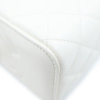 Chanel Quilted Vanity Chain Mini Shoulder Bag White Leather Gold — view 5