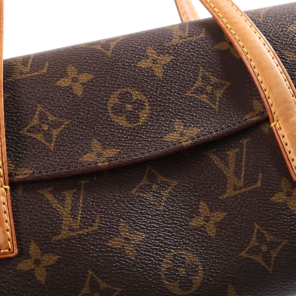 Louis Vuitton Monogram Sonatine Mini Bag Brown Leather Gold — view 6