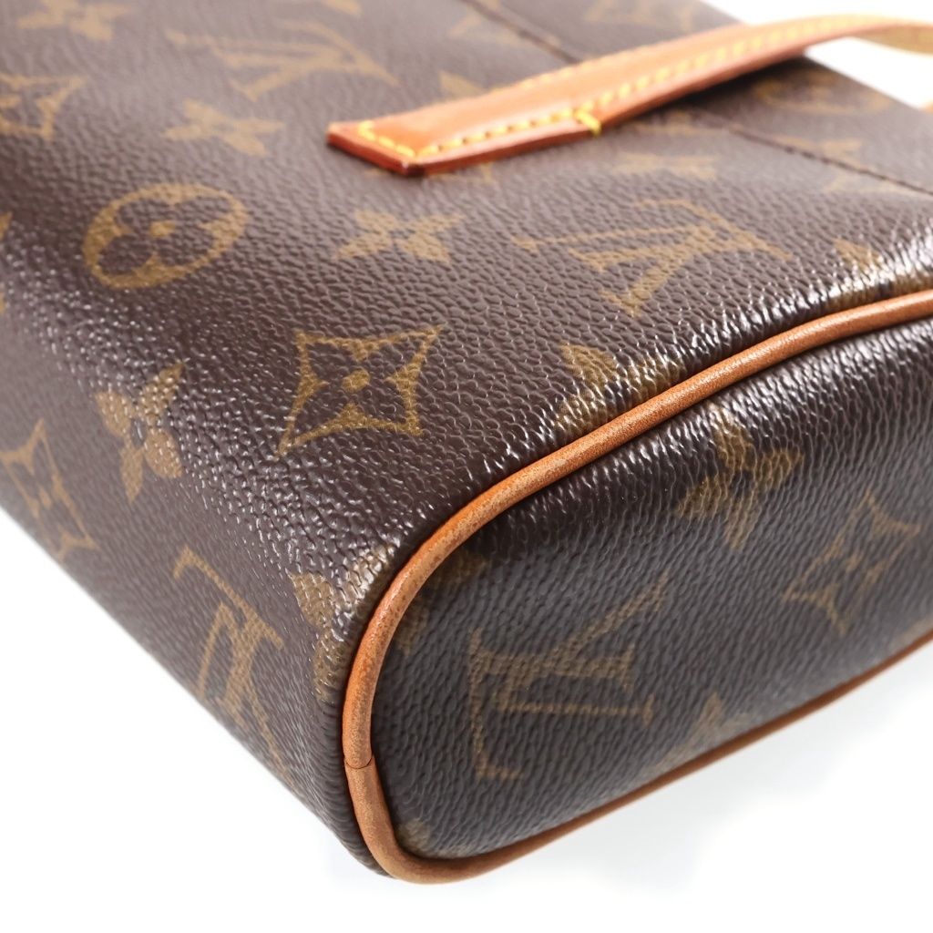 Louis Vuitton Monogram Sonatine Mini Bag Brown Leather Gold — view 7