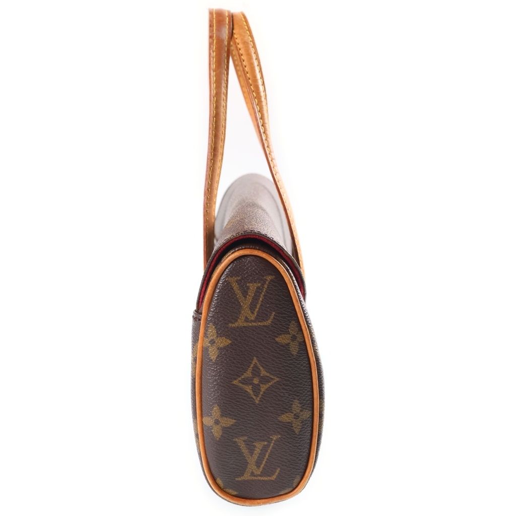 Louis Vuitton Monogram Sonatine Mini Bag Brown Leather Gold — view 3