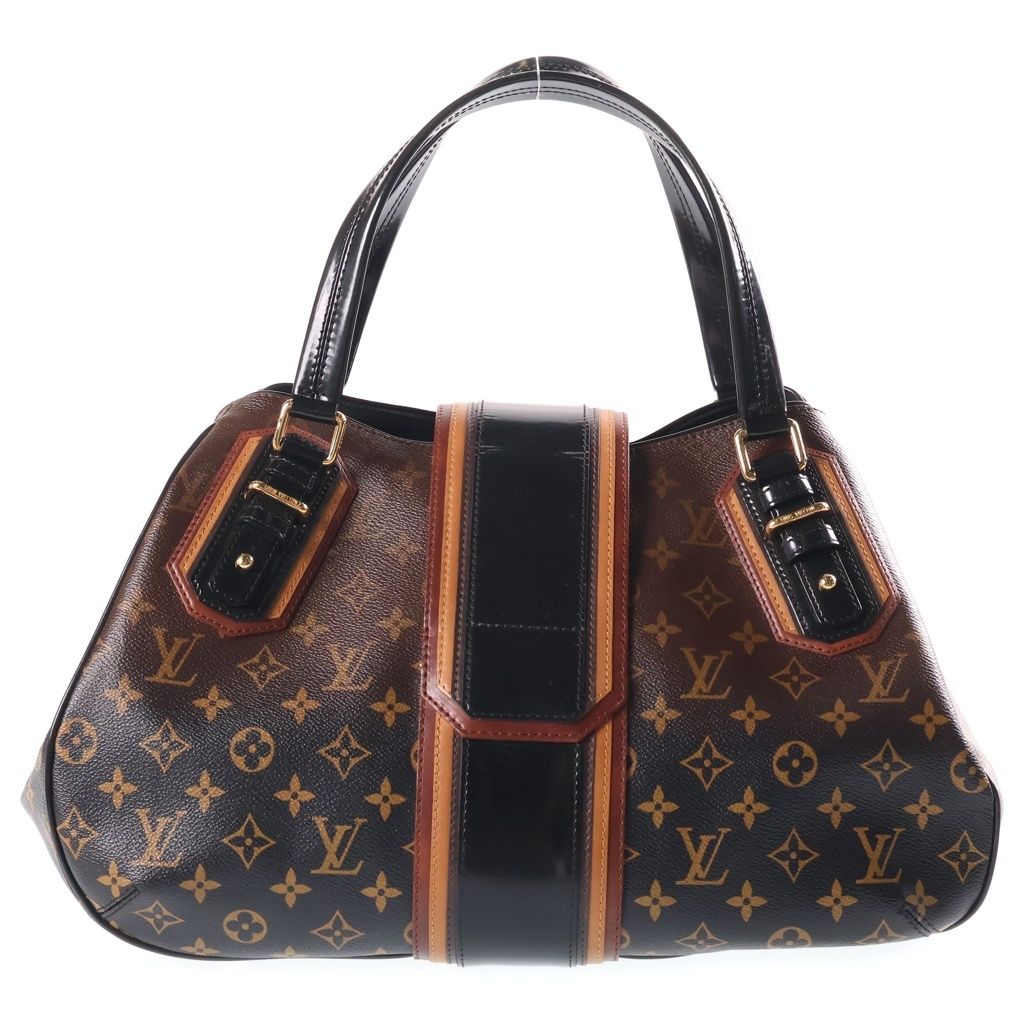 Louis Vuitton Greet Monogram Mirage Boston Bag Brown Black Leather Gold — view 2