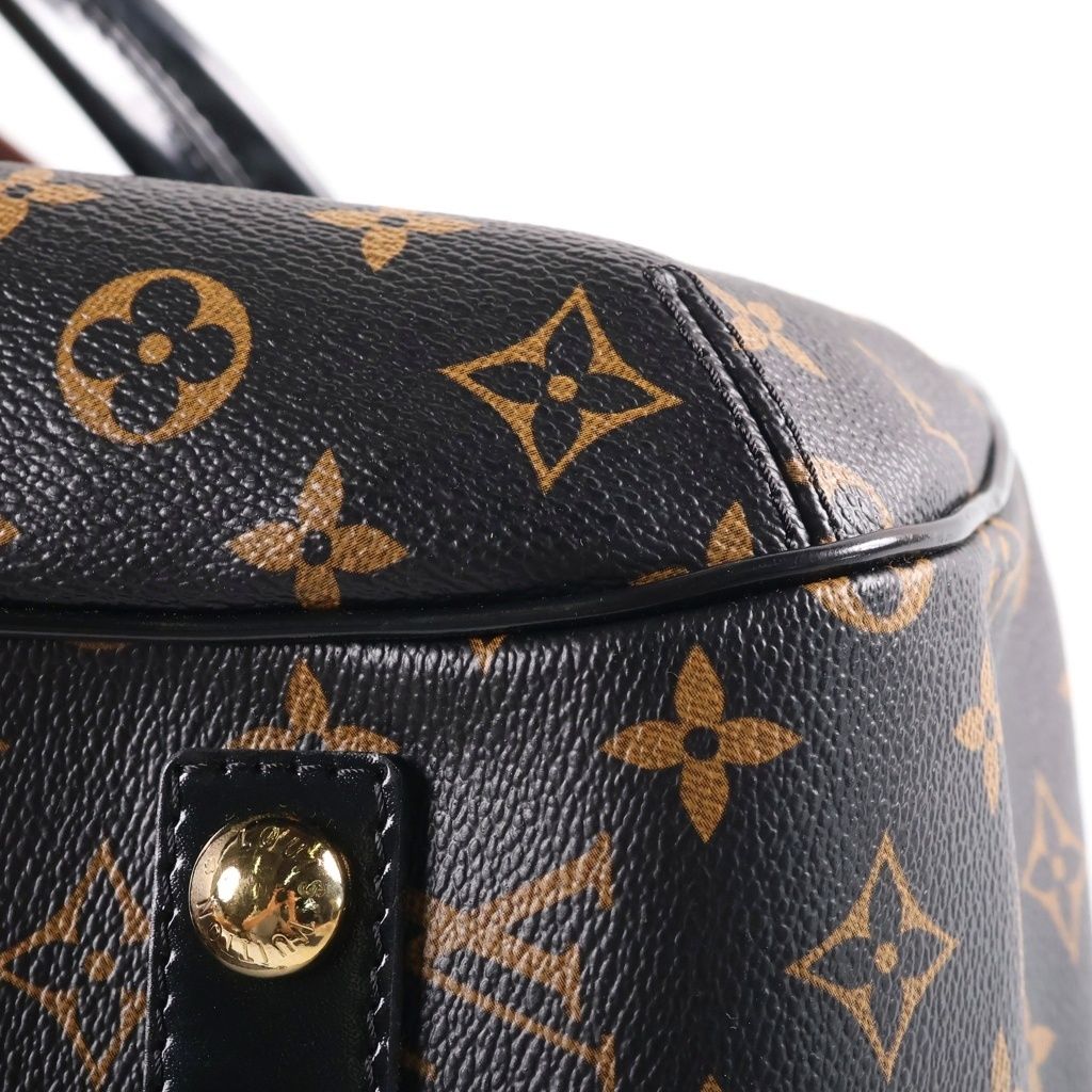 Louis Vuitton Greet Monogram Mirage Boston Bag Brown Black Leather Gold — view 5