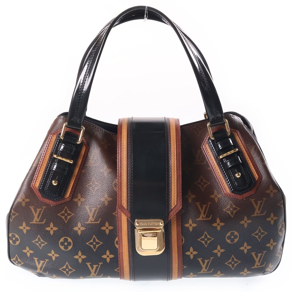 Louis Vuitton Greet Monogram Mirage Boston Bag Brown Black Leather Gold