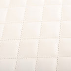 Chanel Cambon Line CC Logo Quilted Shoulder Bag White Black Lambskin Silver — view 8