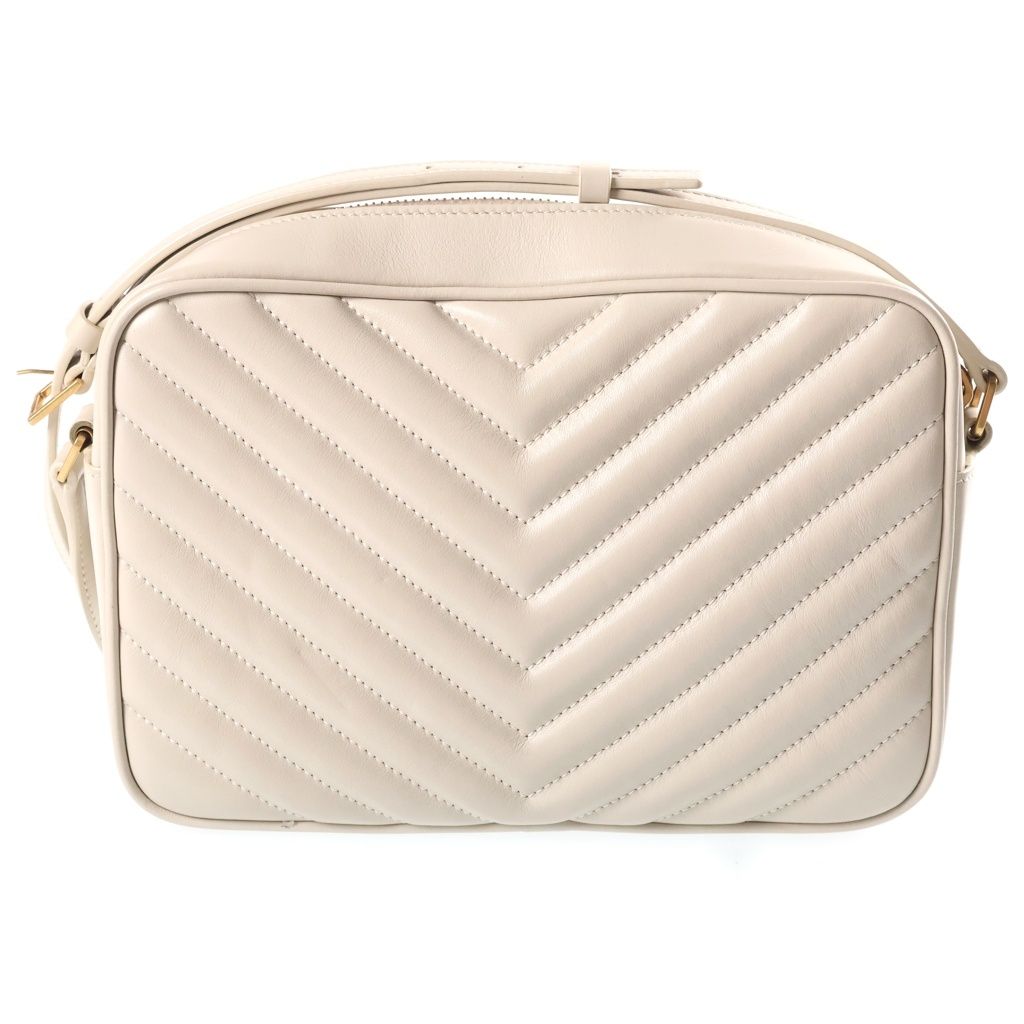Saint Laurent Paris Lou Camera Bag Ivory Leather Gold — view 2