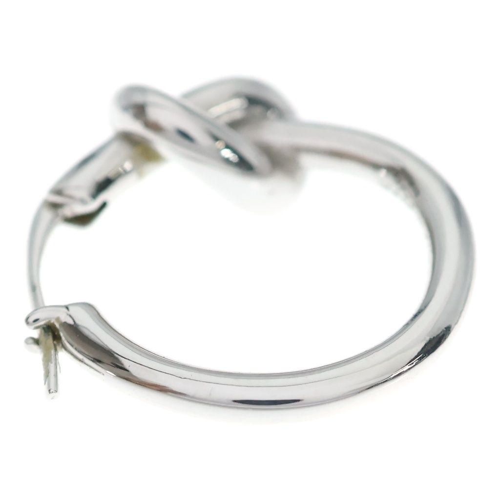 Celine Knot Small Hoop Single Earrings Silver — view 2