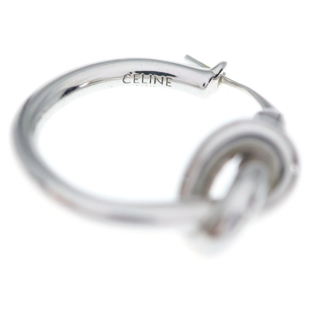 Celine Knot Small Hoop Single Earrings Silver — view 5