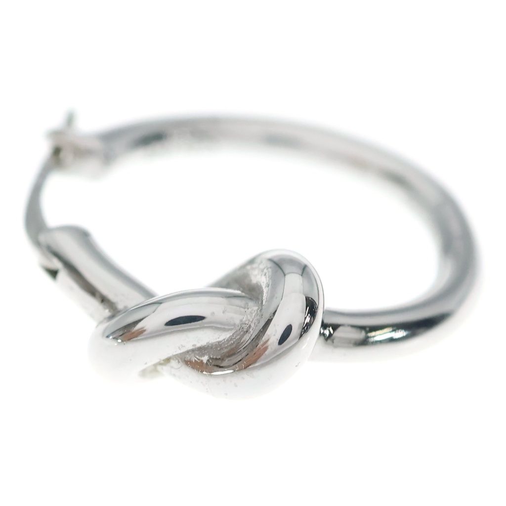 Celine Knot Small Hoop Single Earrings Silver